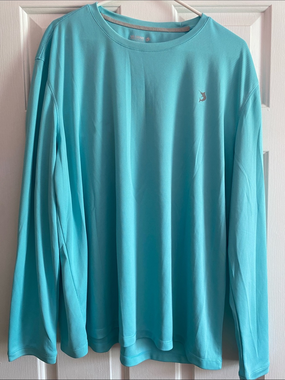 Marlin Logo Men’s Long-Sleeve Performance Shirt - Aqua